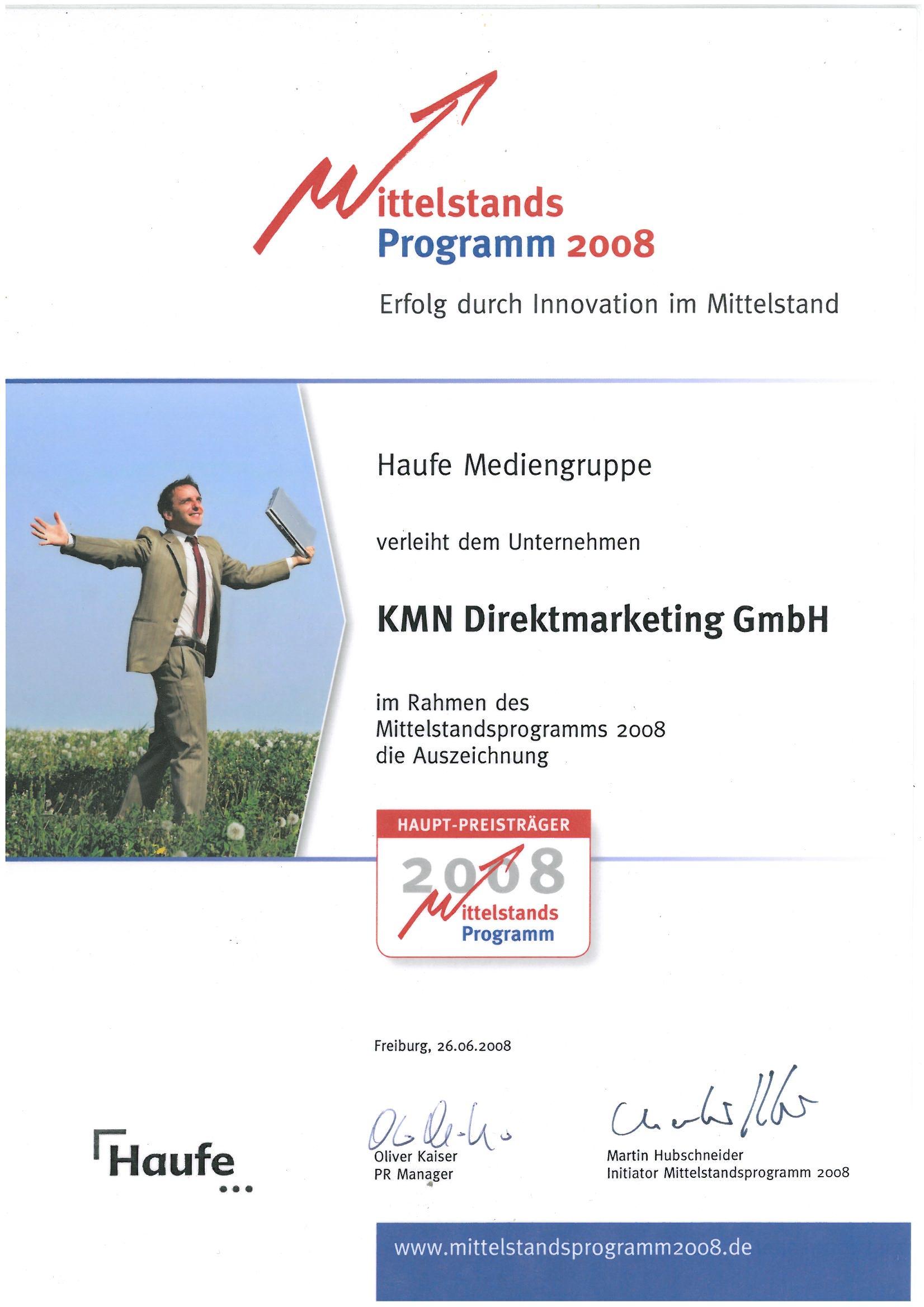 Mittelstandspreis Auszeichnung 2008