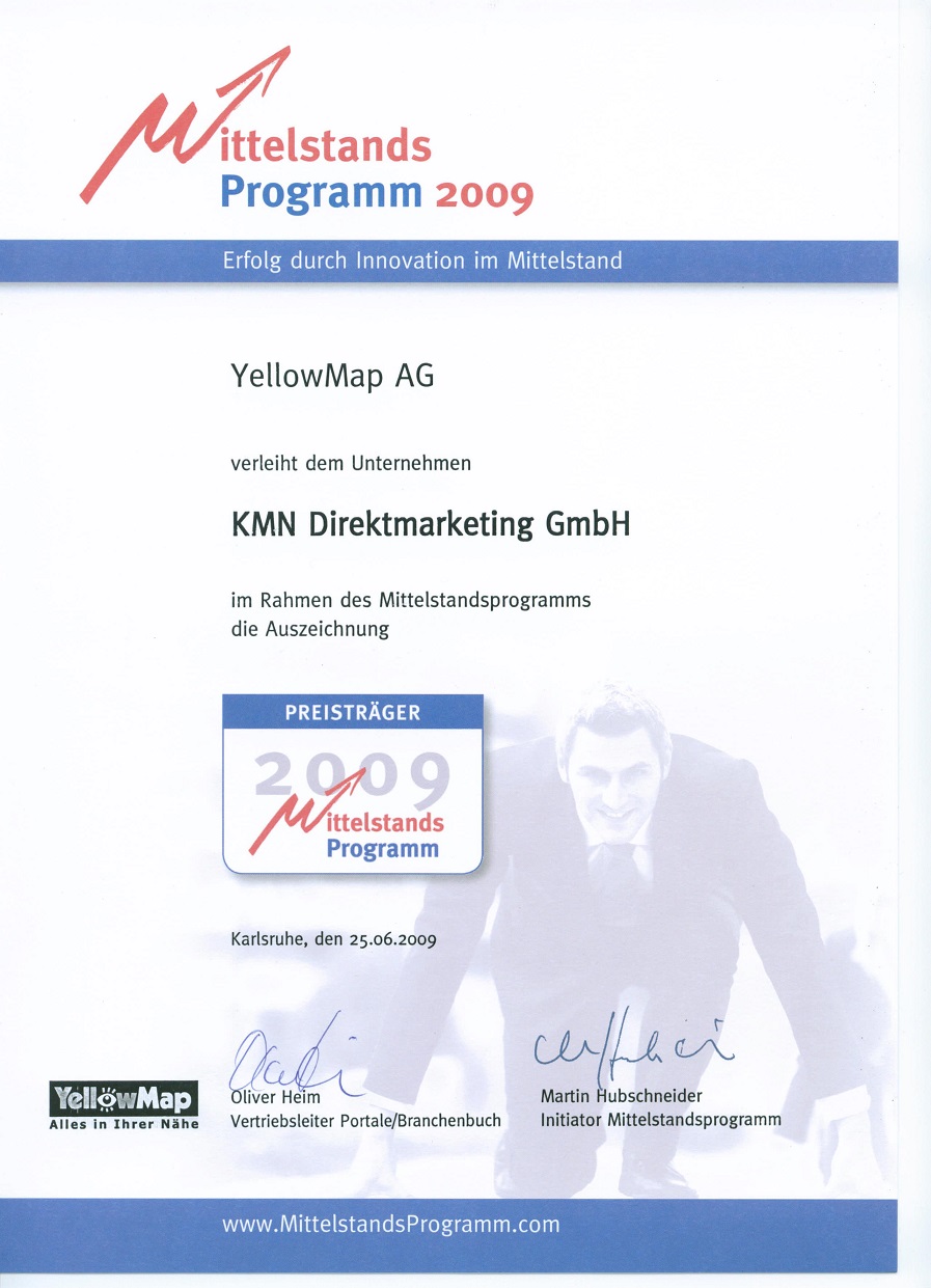 Mittelstandspreis Auszeichnung 2009 2